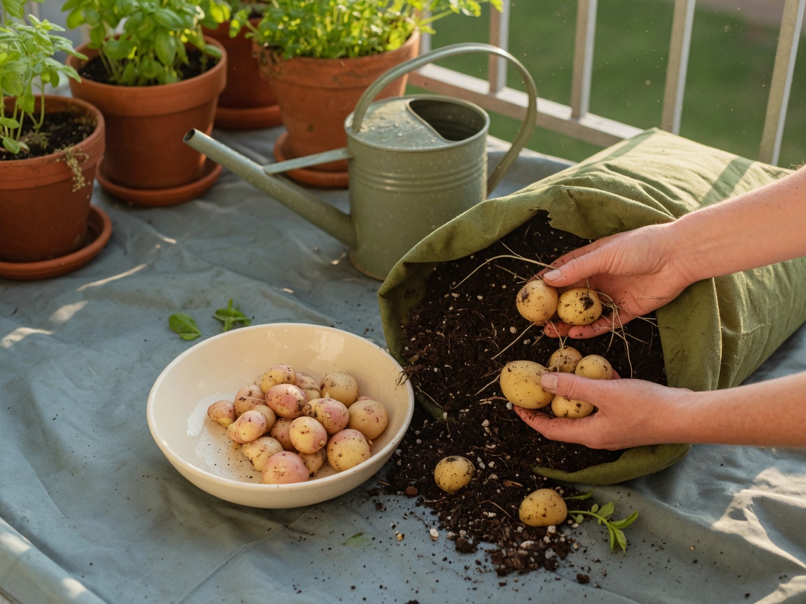 How to Grow Potatoes in Grow Bags on a Balcony — harvest