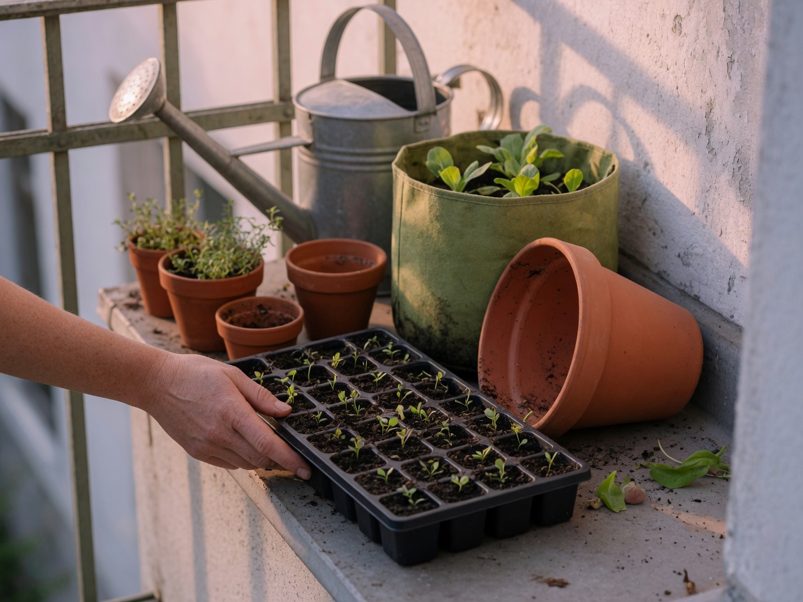 How to Harden Off Seedlings on a Balcony — first hour shade