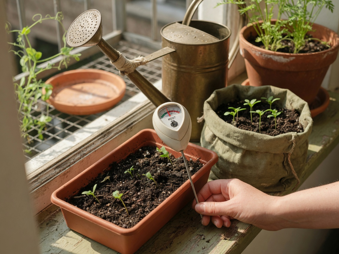 How to Harden Off Seedlings on a Balcony — moisture check