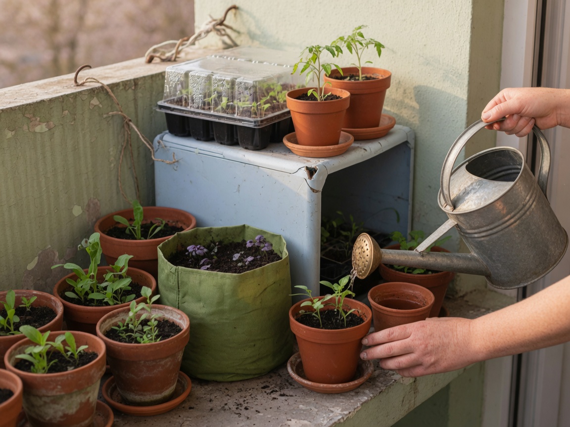 How to Harden Off Seedlings on a Balcony — wind shelter