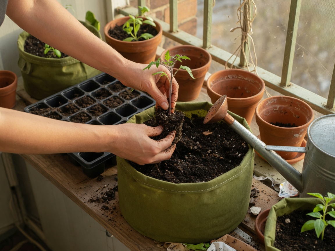 How to Harden Off Seedlings on a Balcony — into grow bags