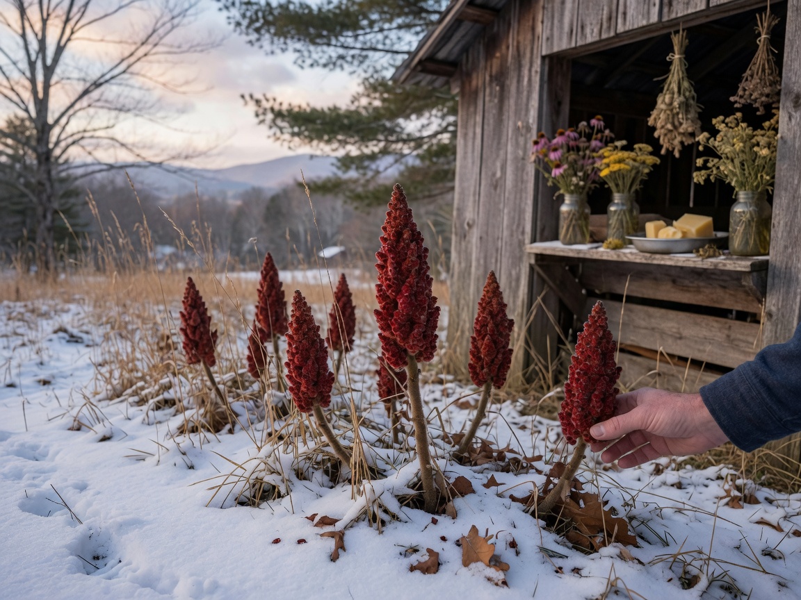 How to Identify Appalachian Medicinal Plants in Winter — sumac cones