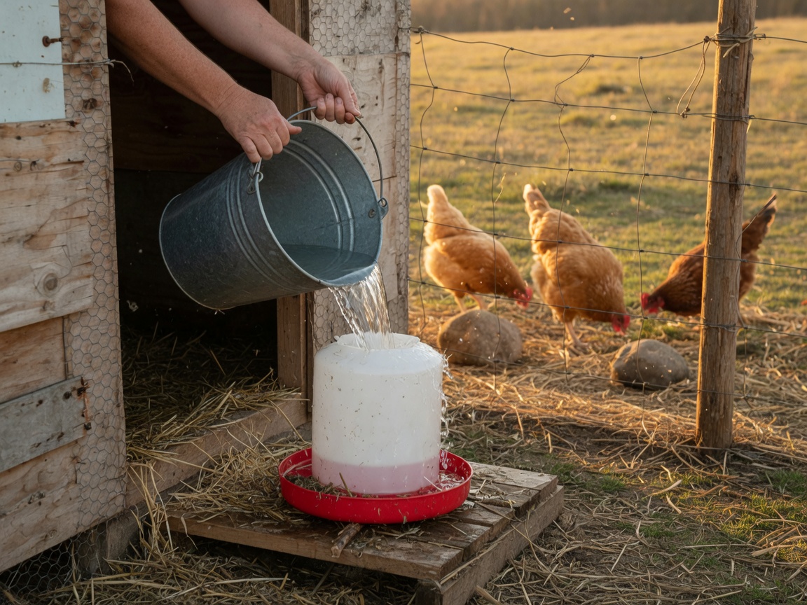 How to Keep Chicken Waterers Clean (Without Scrubbing Daily) — fresh refill
