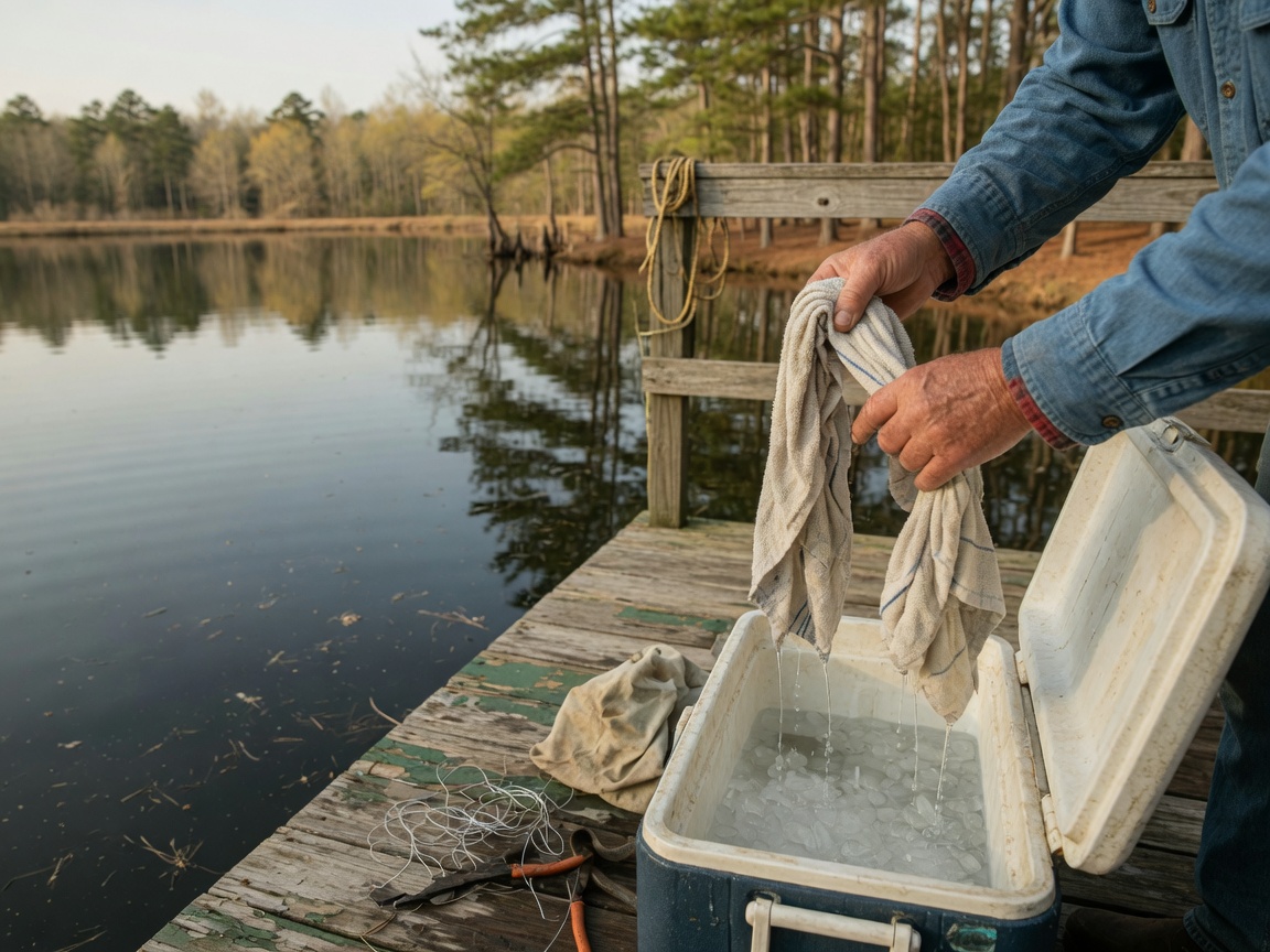 How to Keep Your Catch Fresh Until You Get Home — wet towel