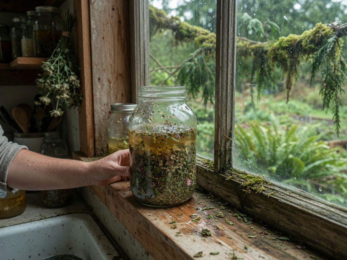 How to Make Herbal Honey: A Simple Beginner's Recipe — infusing jar