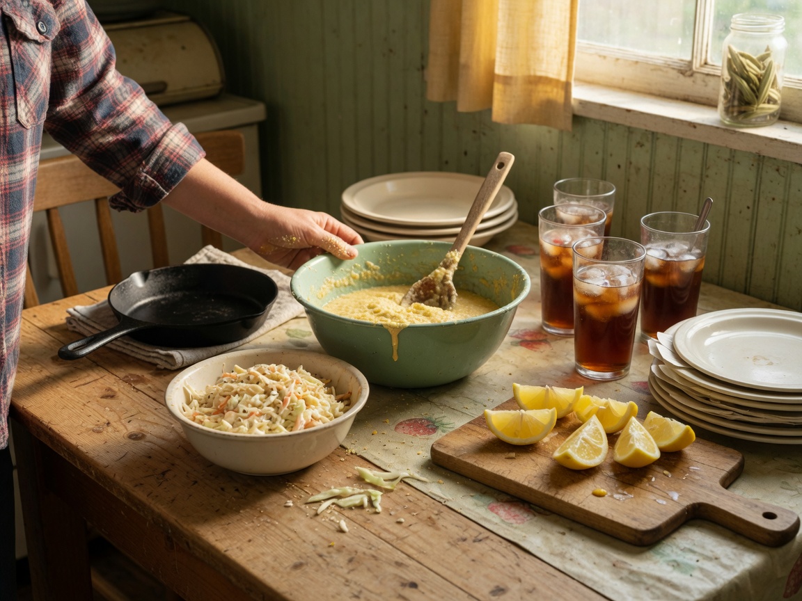 How to Plan a Holiday Fish Fry the Whole Family Loves — sides table