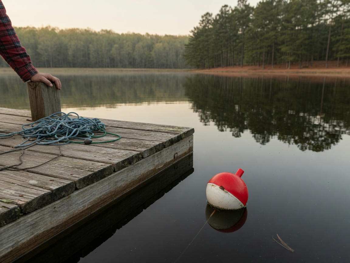 How to Rig a Bobber for Bluegill and Crappie — bobber on water