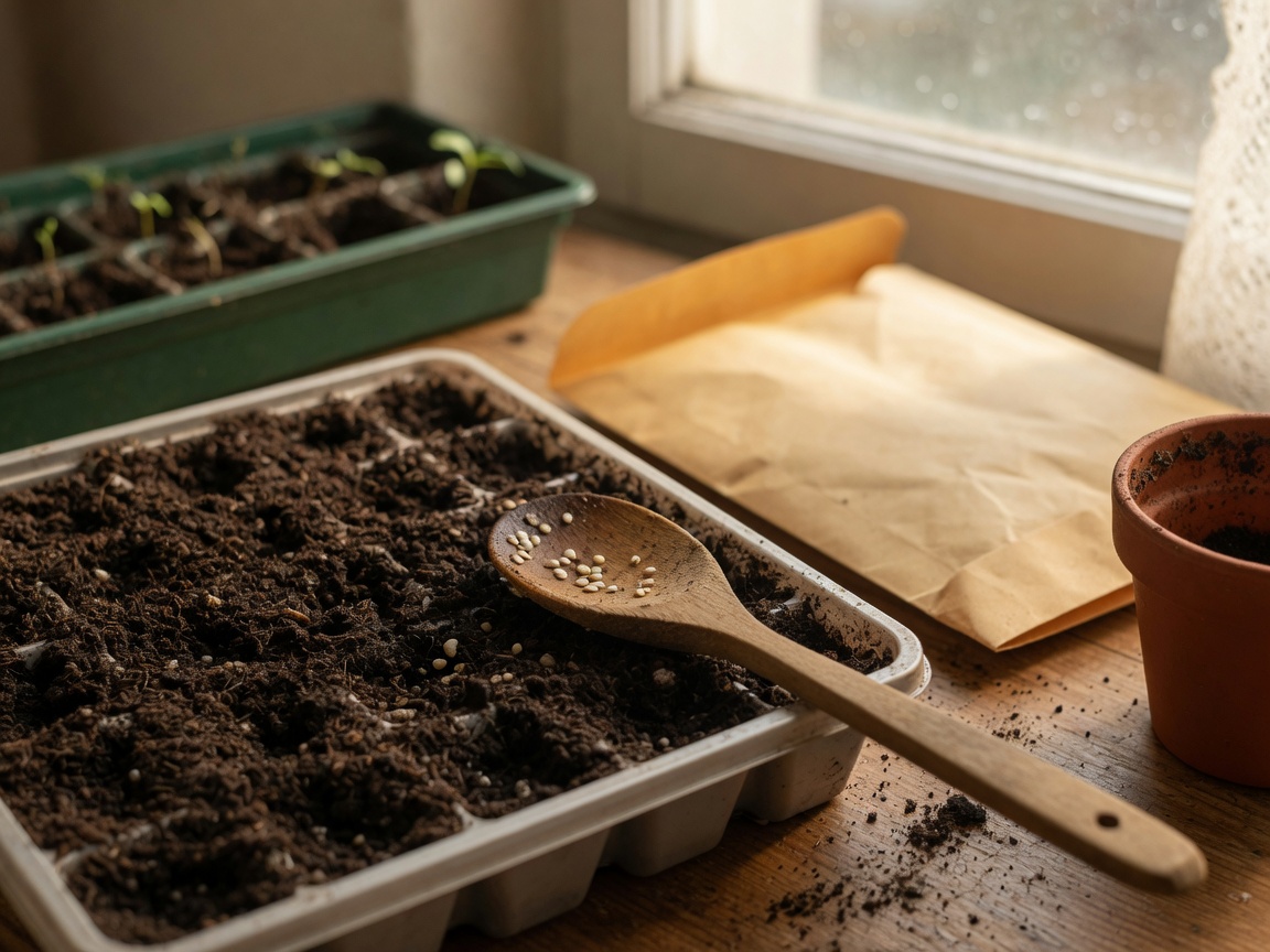 How to Start Tomato Seeds Indoors for a Spring Harvest — seed packets soil