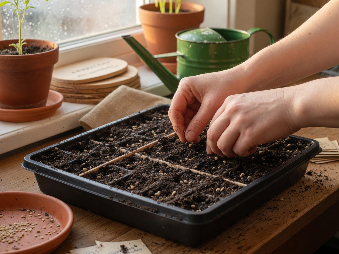 How to Start Tomato Seeds Indoors for a Spring Harvest — sowing hands