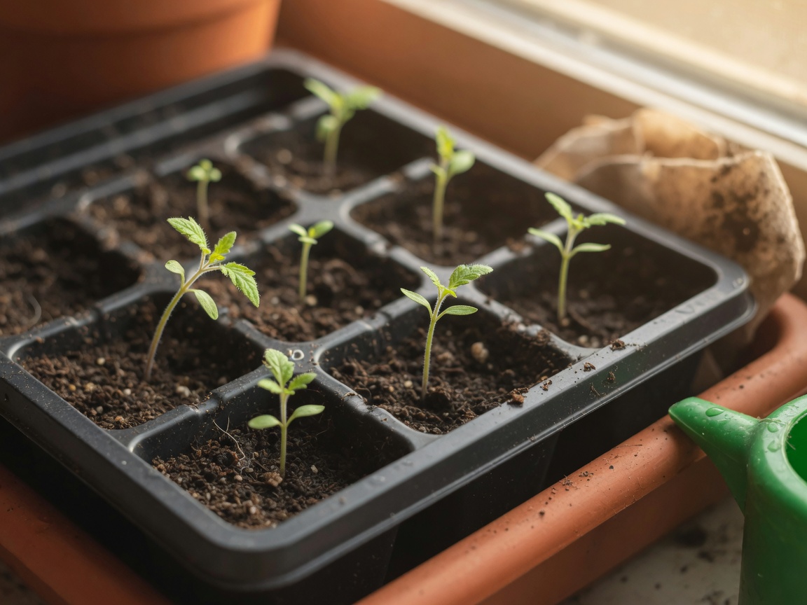 How to Start Tomato Seeds Indoors for a Spring Harvest — seedling close
