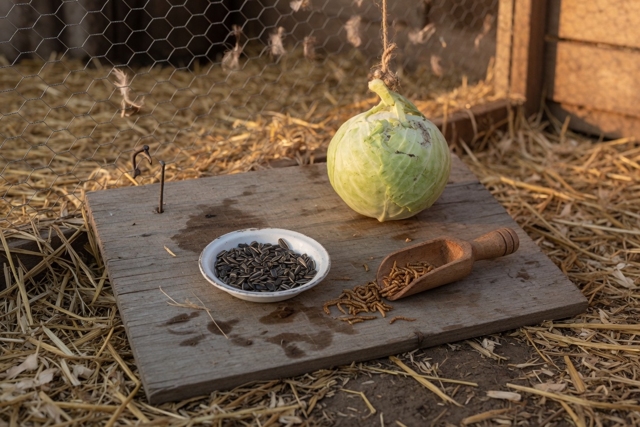 What to Feed Chickens in Winter (and What to Skip) — winter extras
